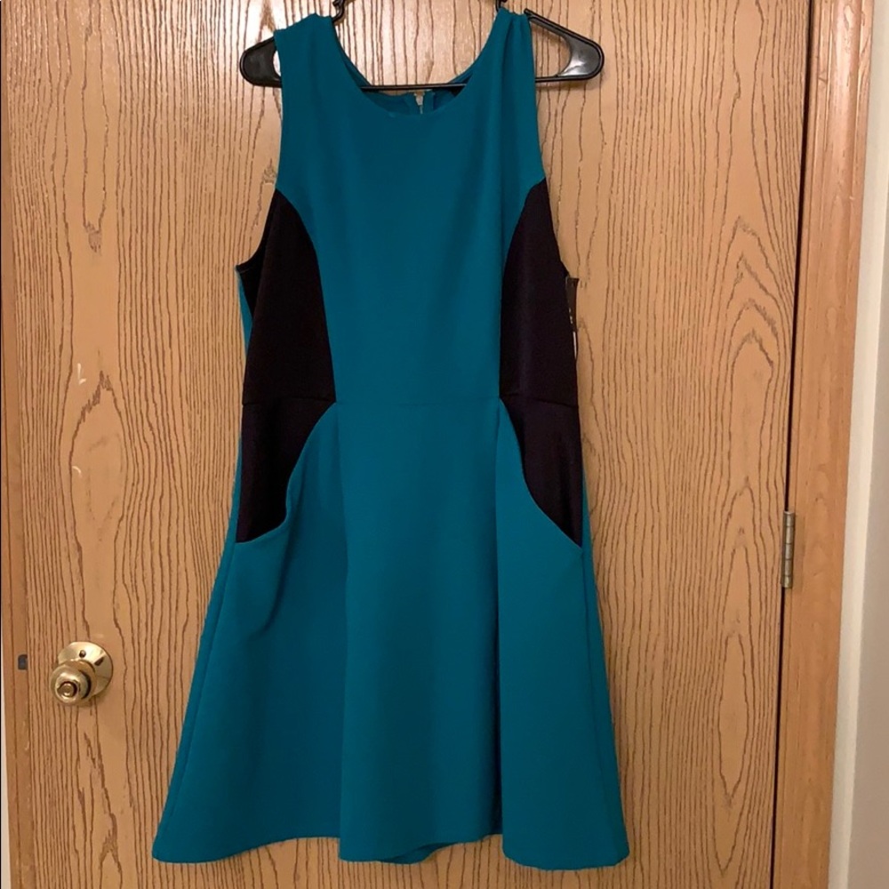 *Brand New*Teal & black dress with pockets